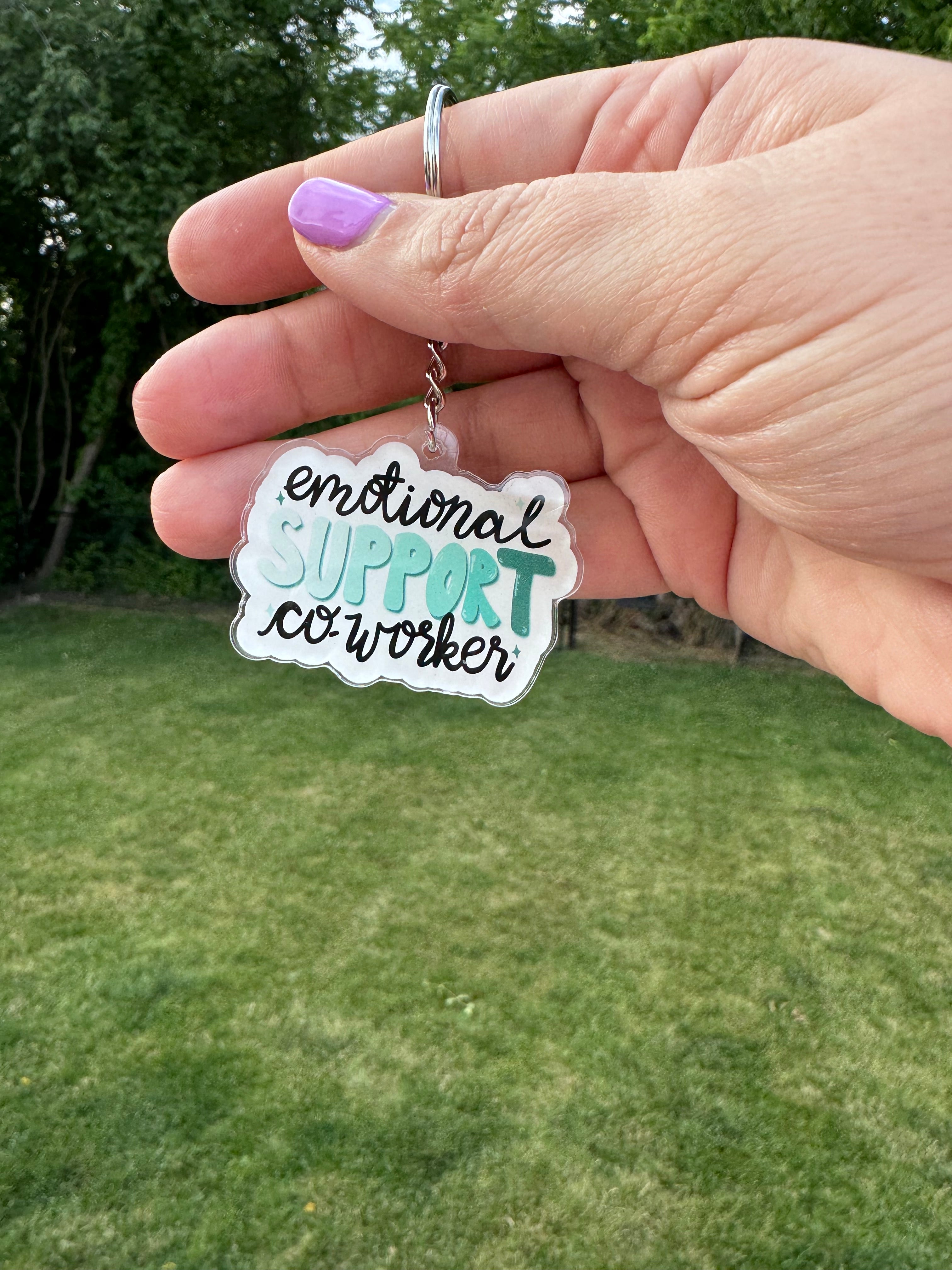 Emotional Support Co Worker Keychain Enchantment Creative LLC emotional-support-co-worker-keychain-enchantment-creative-llc