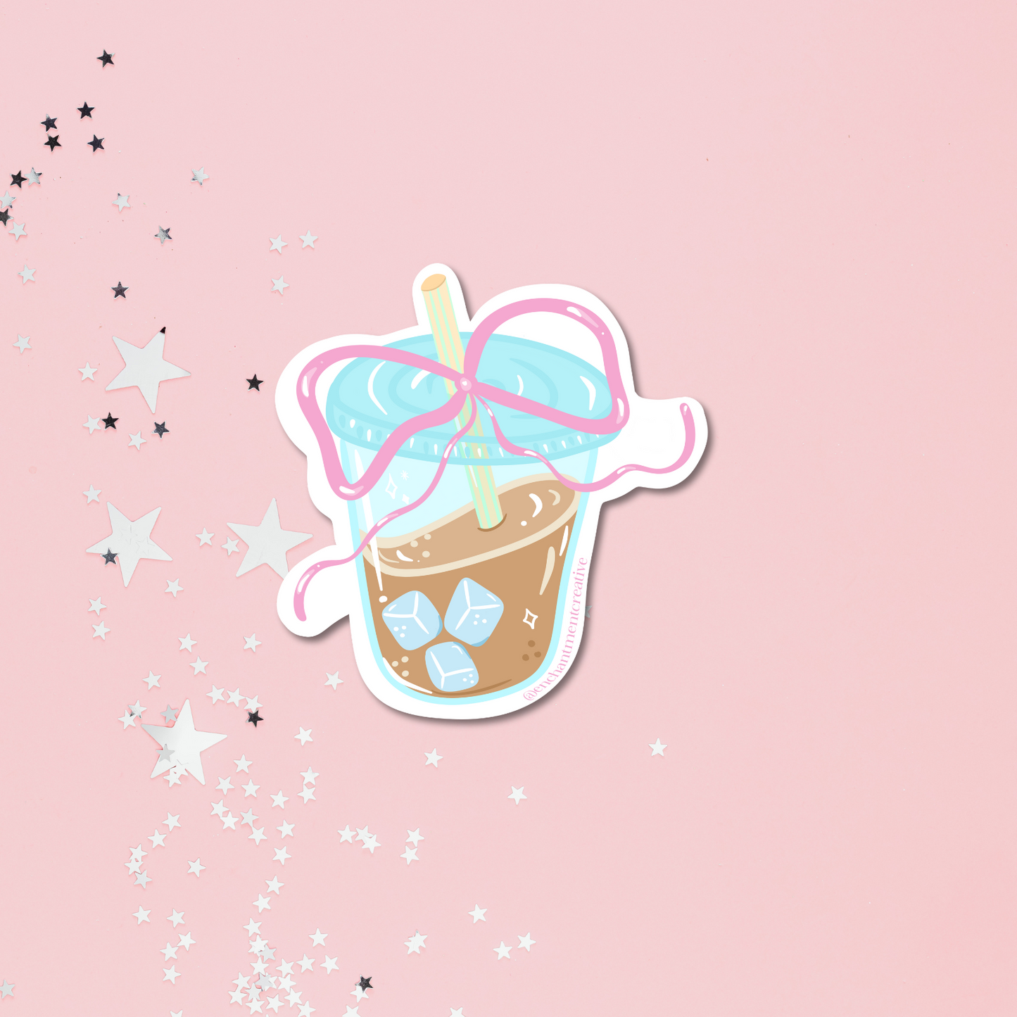 Iced coffee keychain
