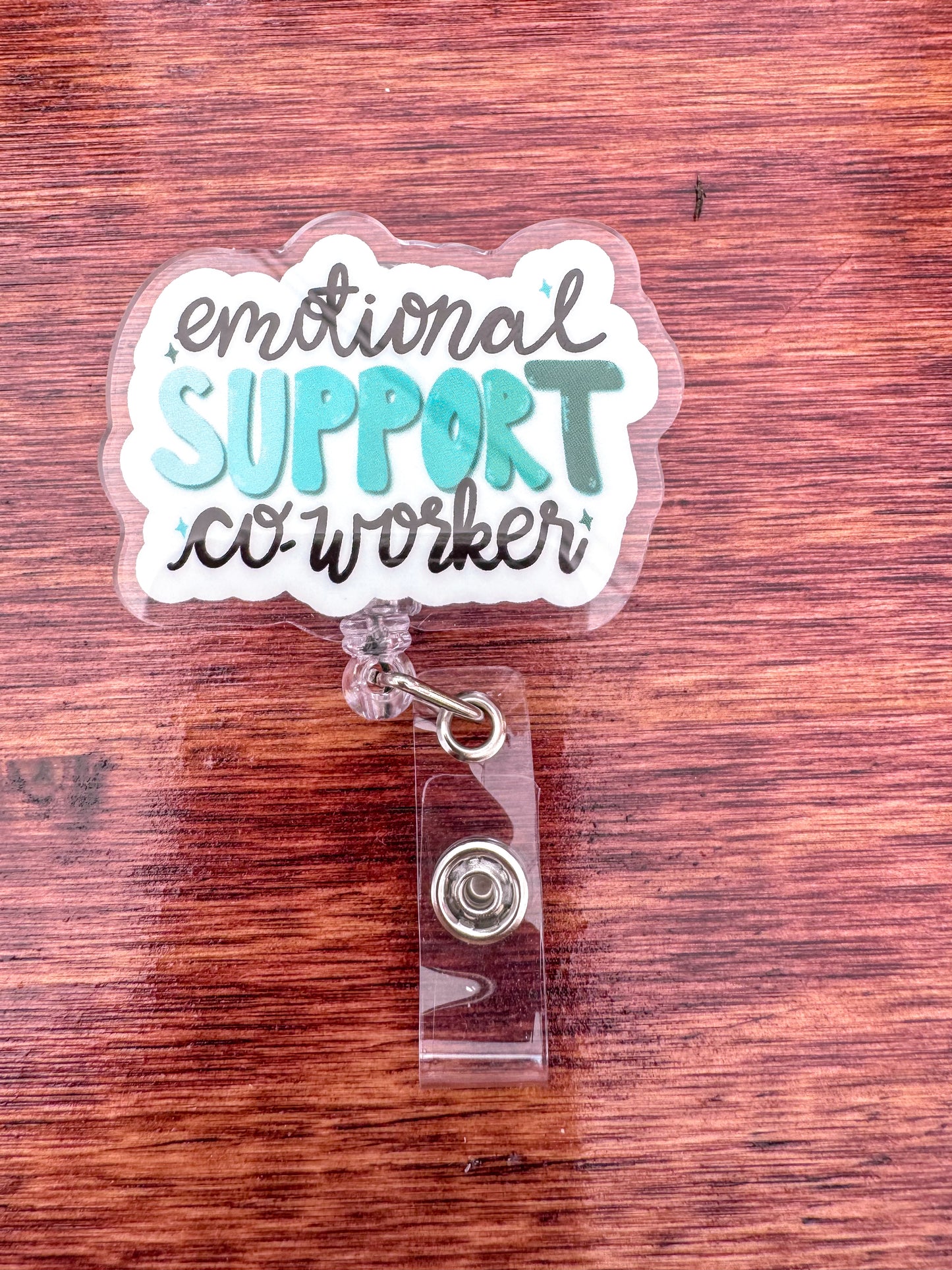 Emotional Support Co-Worker Badge Reel