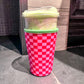 Pink/Green Checked Drink Sleeve