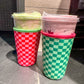 Pink/Green Checked Drink Sleeve