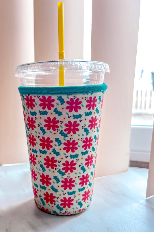 Green Floral Drink Sleeve