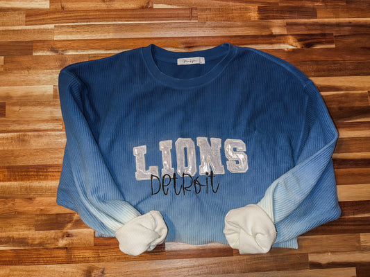 **PRE-ORDER** Lions Ombre Corded Crew